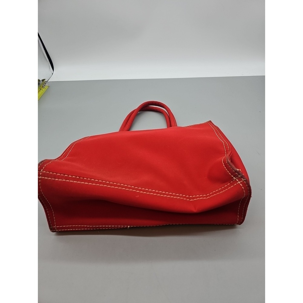 Vintage Tommy Hilfiger Red Canvas Tote Bag Beach Travel Vacation Picnic School - Picture 3 of 8